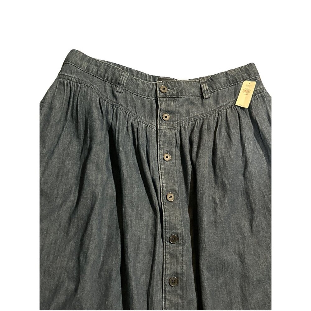 Gap Jean Denim Skirt Button Front Western Maxi Hippie Boho Modes 12/14 L New - Picture 3 of 5